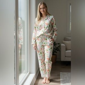 Mahogany Tropical Flamingo cotton Pajama Set — Pink & Green